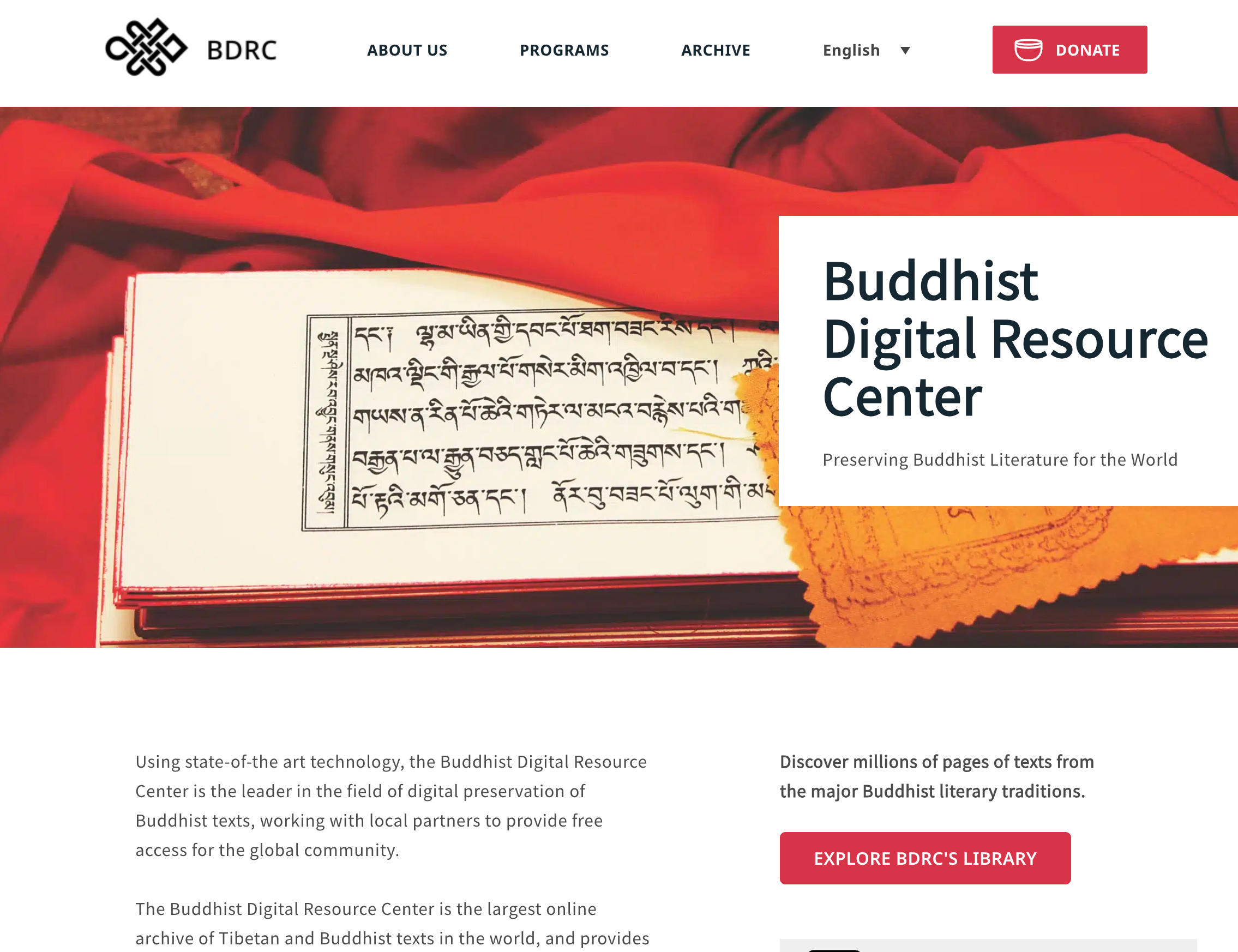 Buddhist Digital Resource Center (BDRC) screenshot