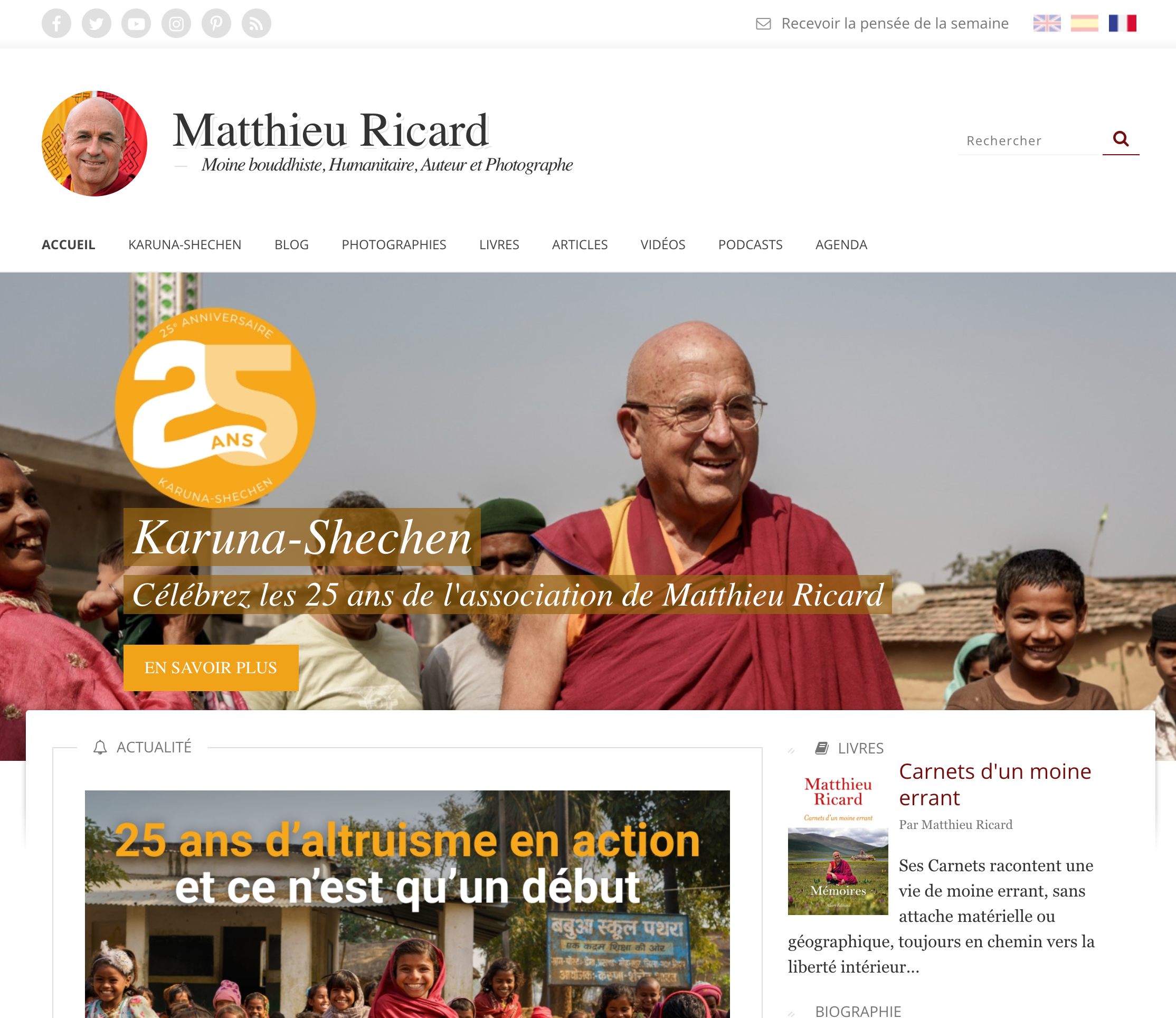 MatthieuRicard.org screenshot